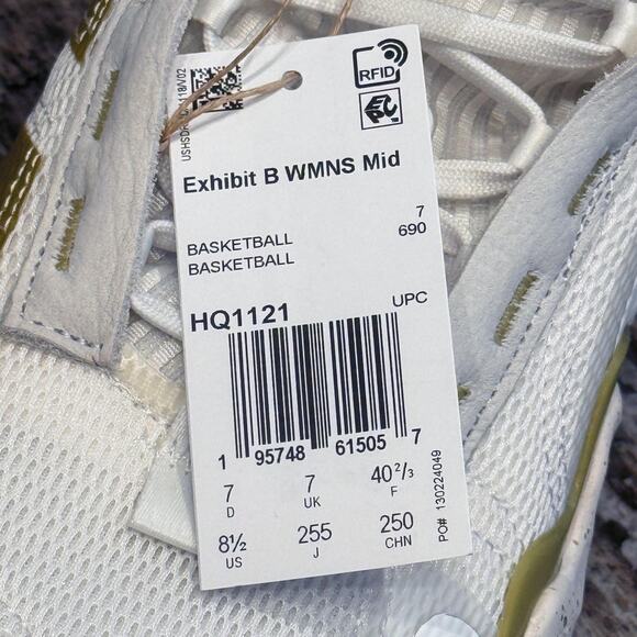 Adidas Exhibit B WMNS Mid Shoes Womens Size 8.5 White Gold HQ1121 Basketball NEW - Picture 5 of 11